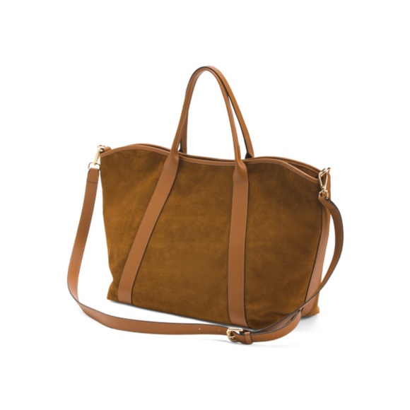 AMERAI Made In Italy Suede Leather Trim Tote - Picture 4 of 4